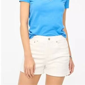 J Crew Factory Womens Classic Denim Short Size 32 White Rolled Cuff